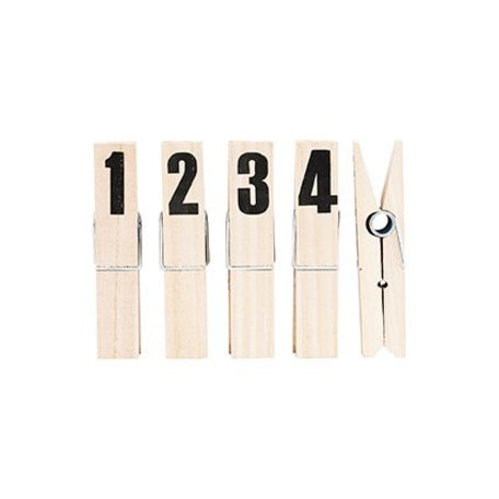 Wooden pegs - numbers