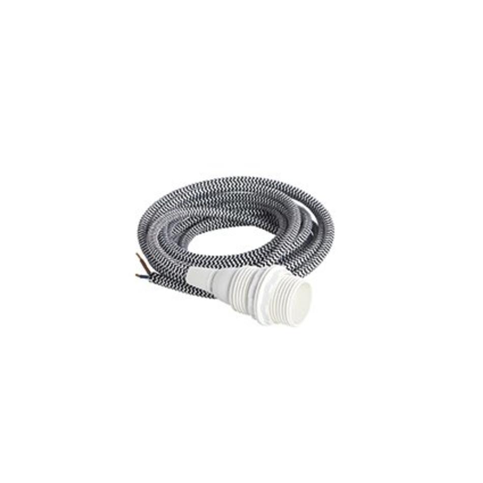 Black / white light cord - E14