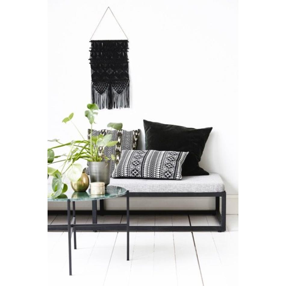 Cushion cover Indi - black white