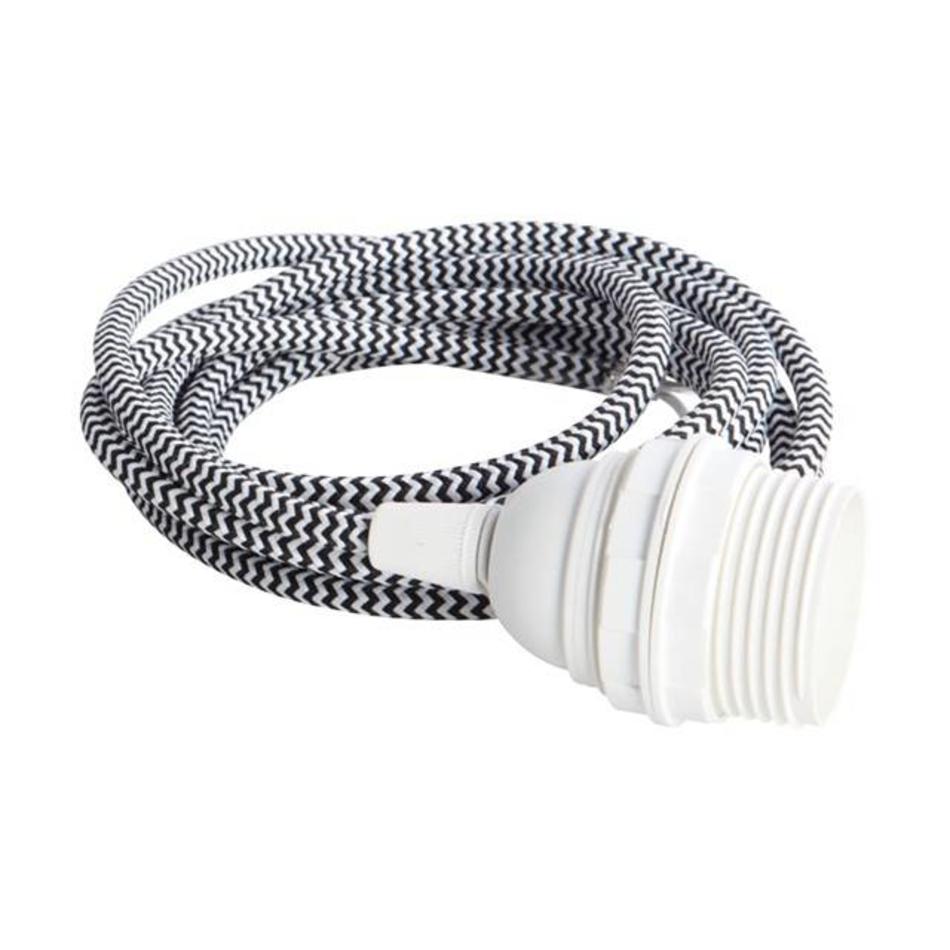 Light cord - black white - E27