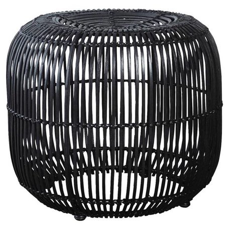 Rattan Pouf - Modern - black