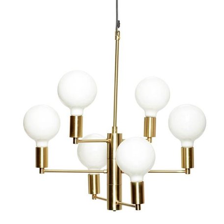 Messing hanglamp - 6 LED lamp bollen