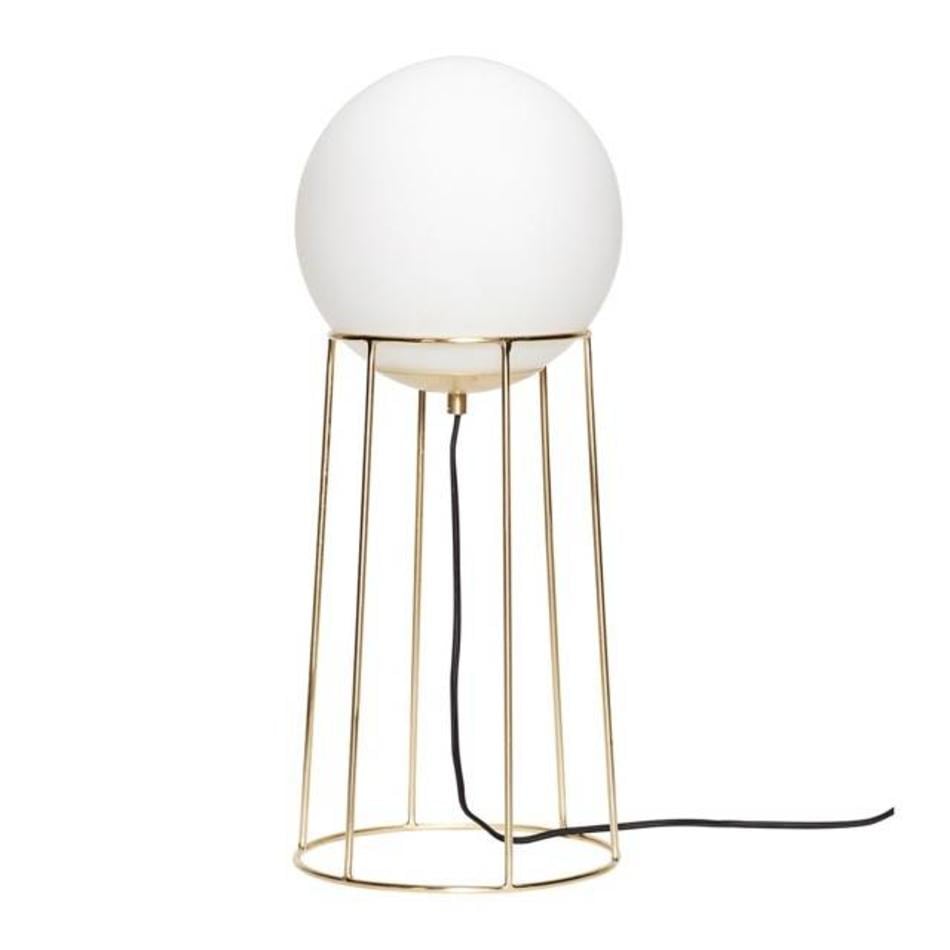 Brass floor lamp - Milk glass bulb