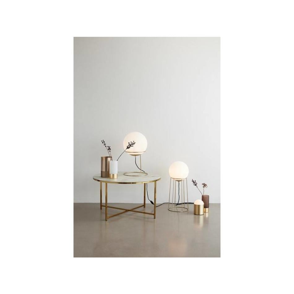 Brass floor lamp - Milk glass bulb