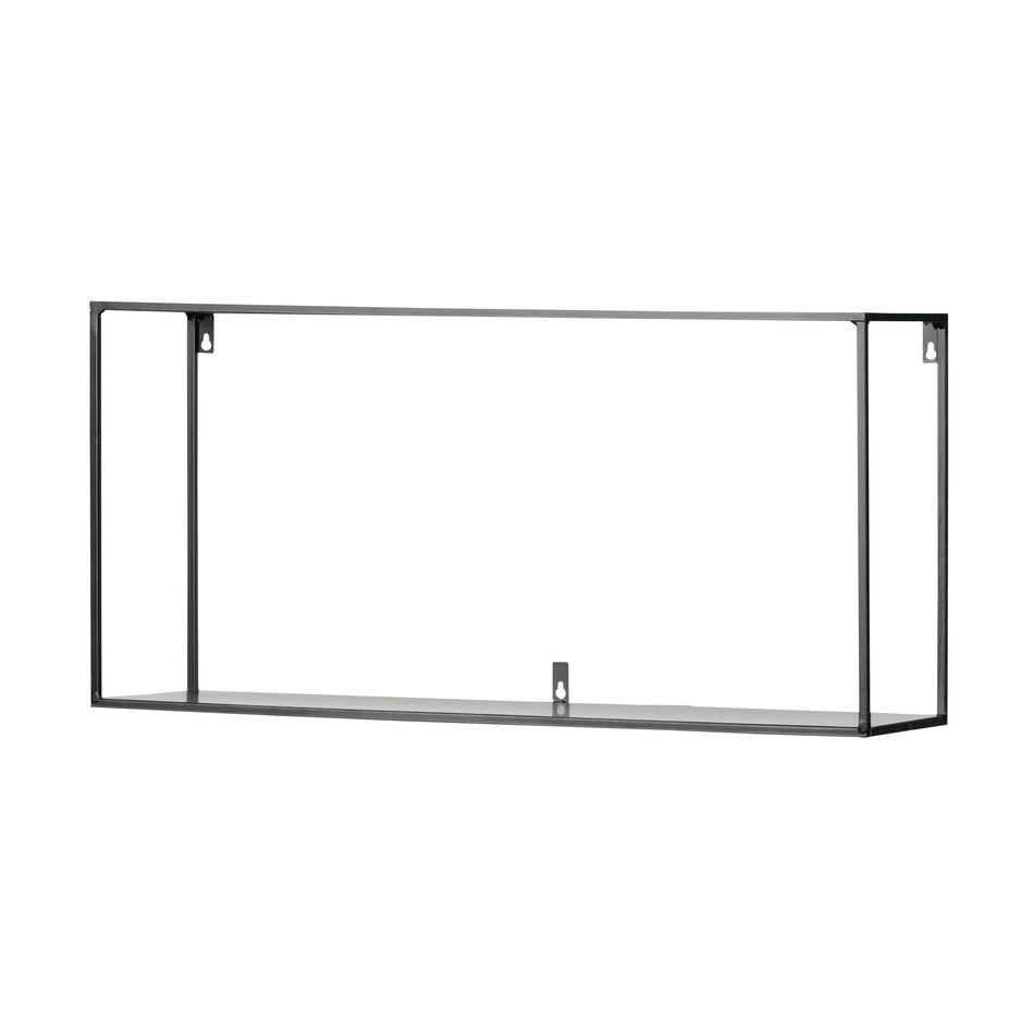 Industrial black wall shelf - 70 cm