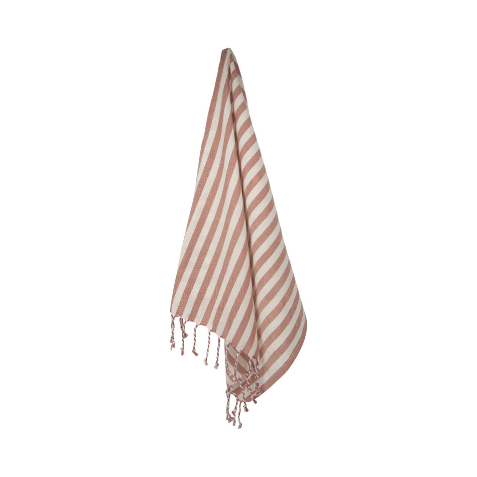 Tea towel stripes - Rose