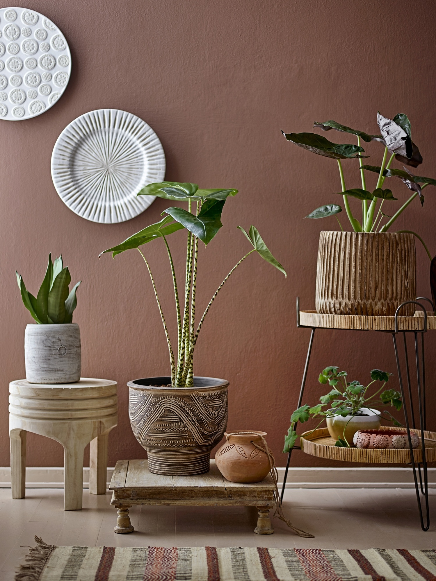 Bloomingville rug jute / Red Beautiful living room rug Livv Lifestyle