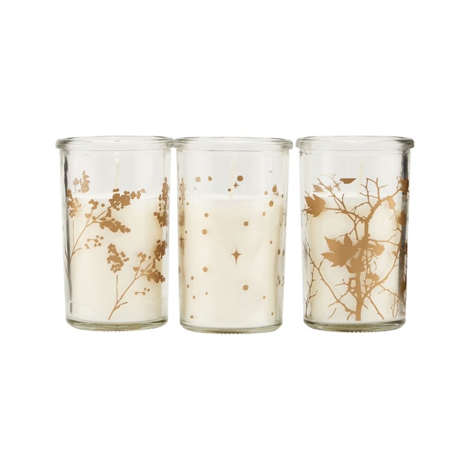 Candle in glass - Season - Set of 3