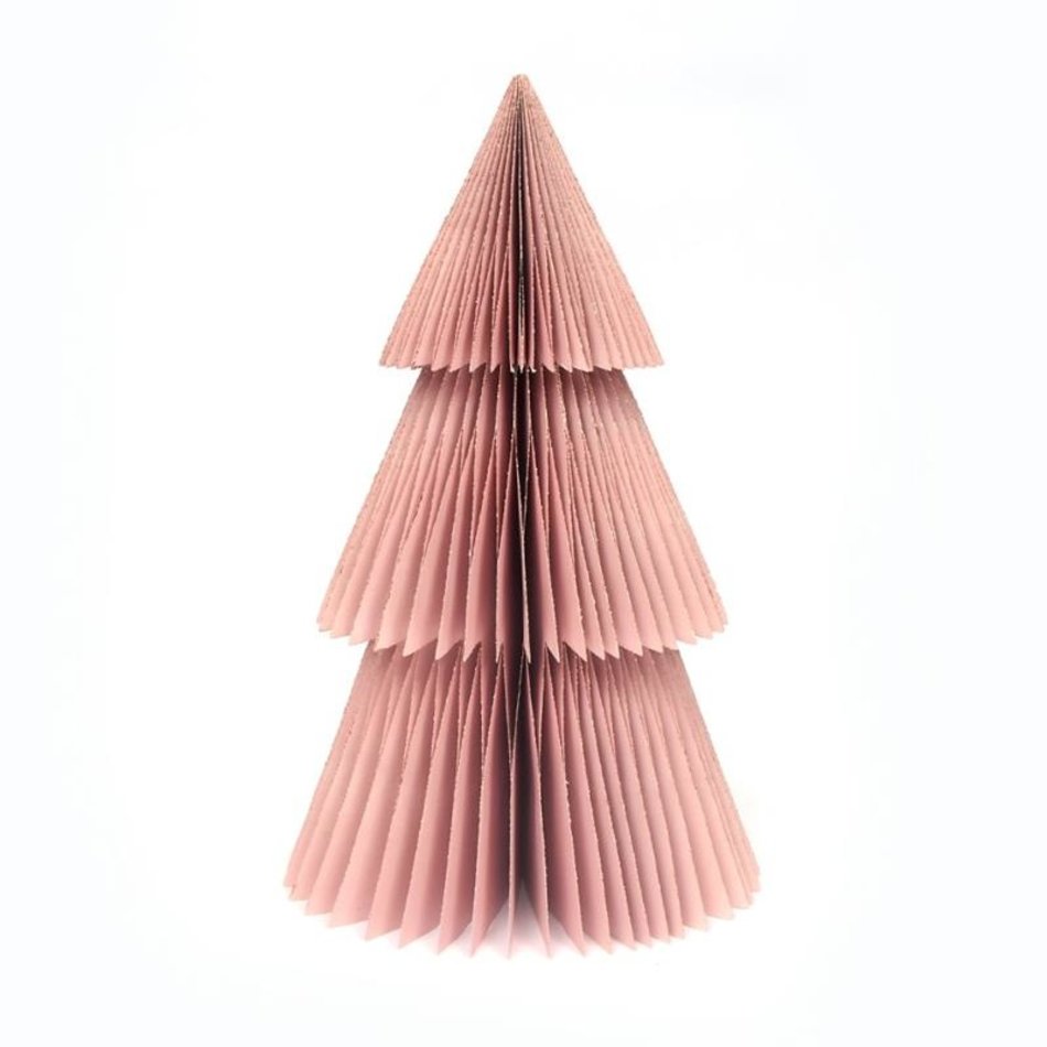 Papieren kerstboom - Puntig - Roze