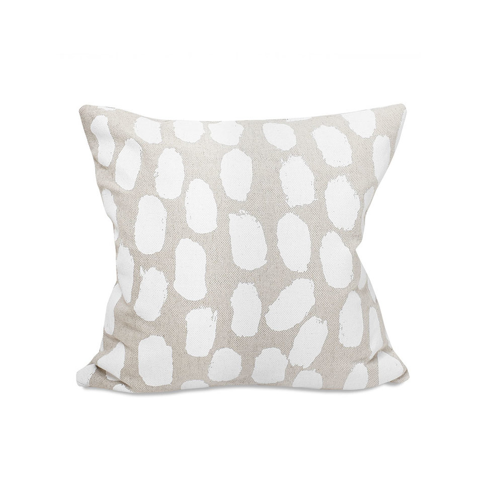 Linen cushion cover Dots - White