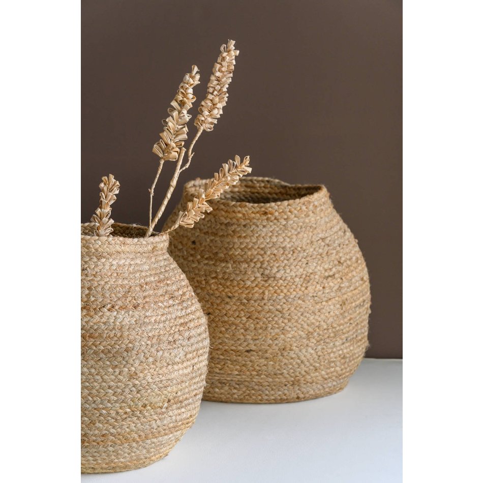 Jute basket - Natural - Round