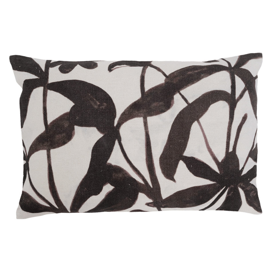 Linen cushion Botanical - Brown