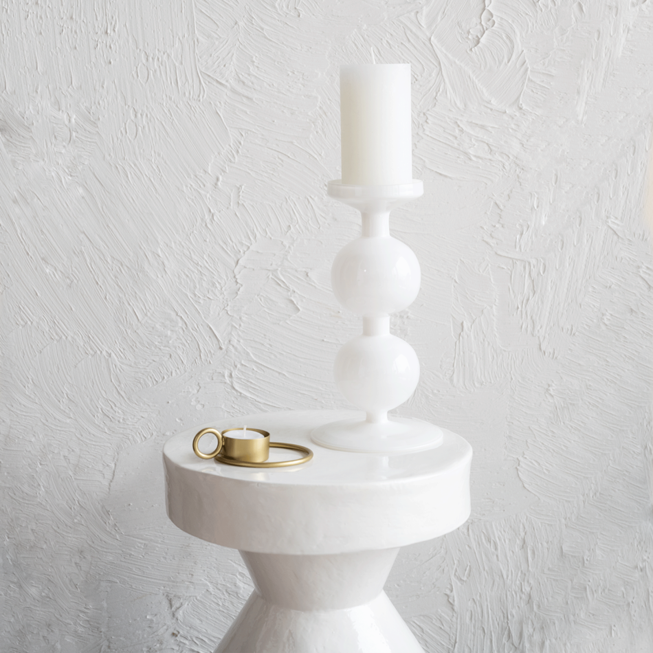 Candlestick Bulb - White - 25 cm