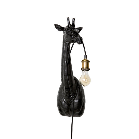 Wandlamp Giraffe - Zwart