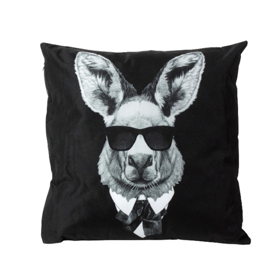 Outdoor cushion - Kangaroo - Black / White