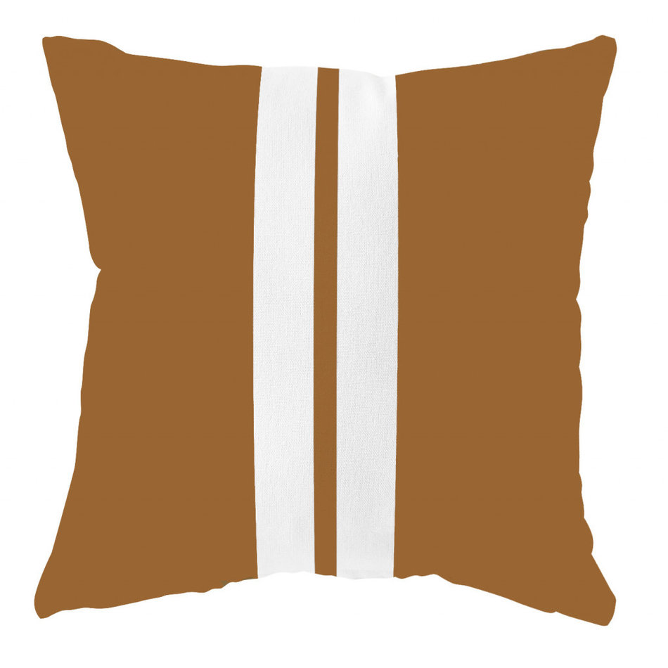 Waterproof outdoor cushion - Hazel brown / white - 40 cm x 40 cm