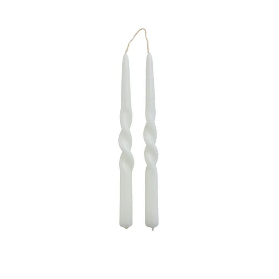 Twist candle - White - Set of 2 pcs