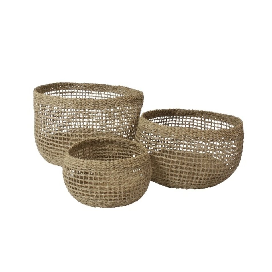 Seagrass baskets - Open - 3 pcs