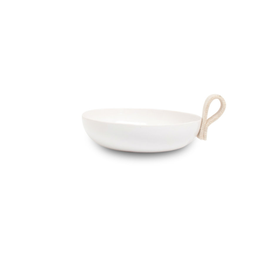 Bowl white / 17 cm - felt loop ecru