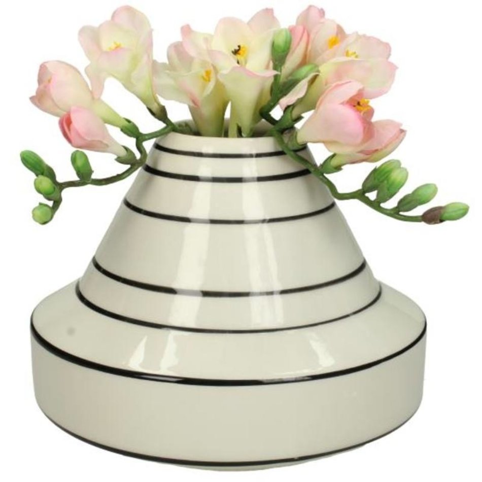 Vase - Black / White - Striped