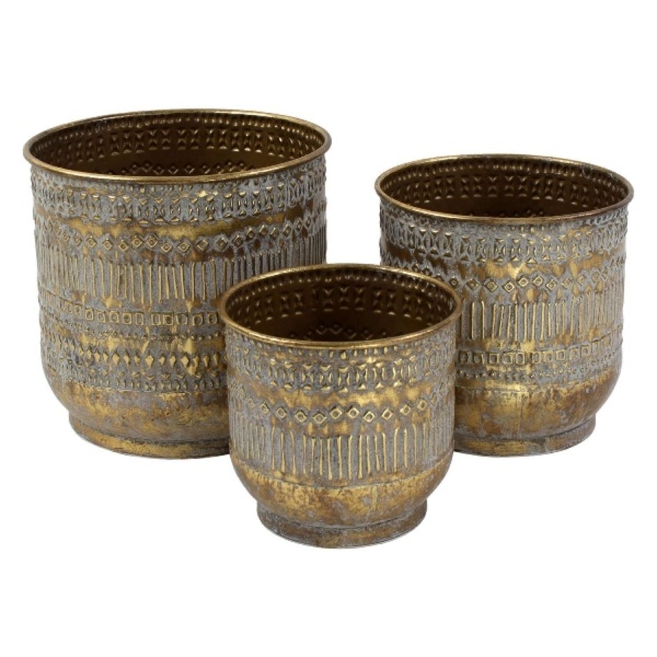 Planter Tripoli - Brass - Set of 3 pcs