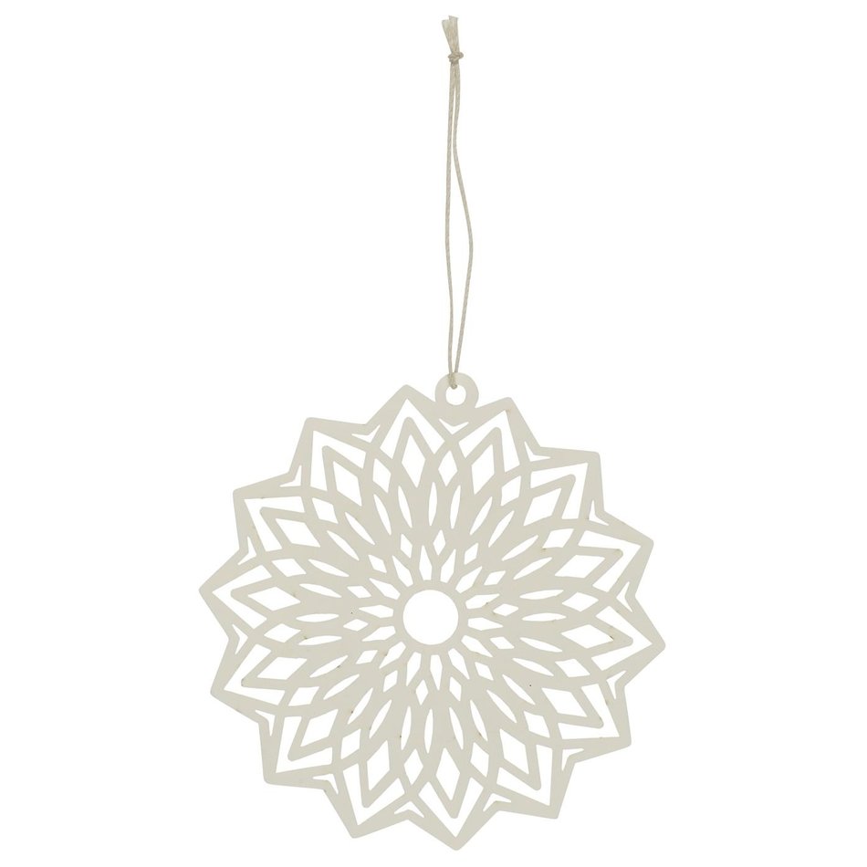 Kerst ornament flower - Papier -  Creme - Ø 12 cm