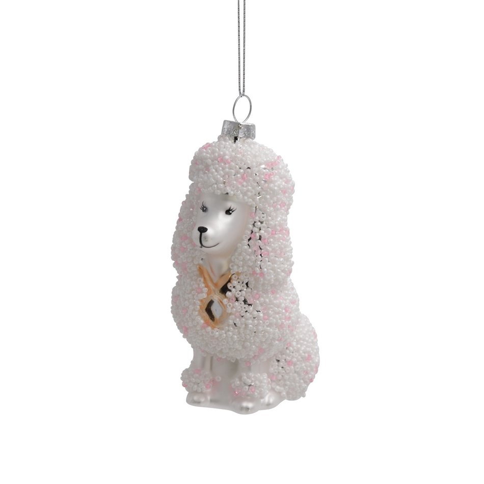 Christmas ornament - Poodle - White