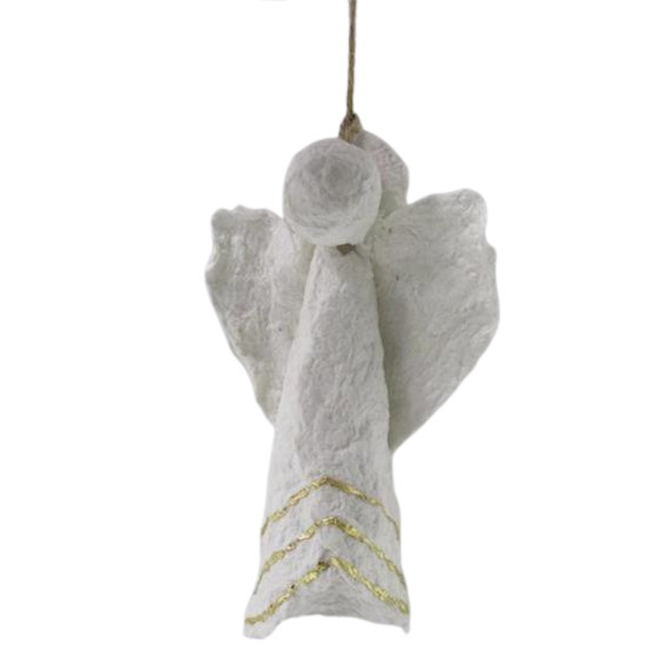 Christmas angle - Papier mache - White