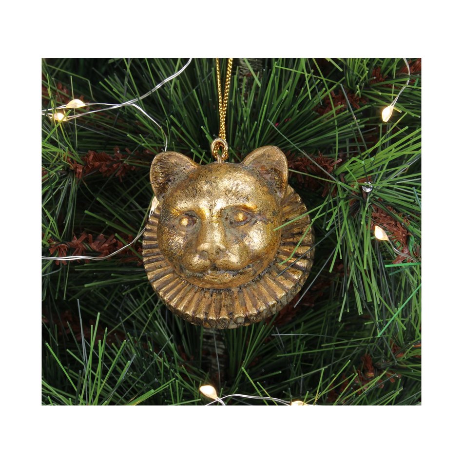 Kerst ornament kat - Kraag - Goud