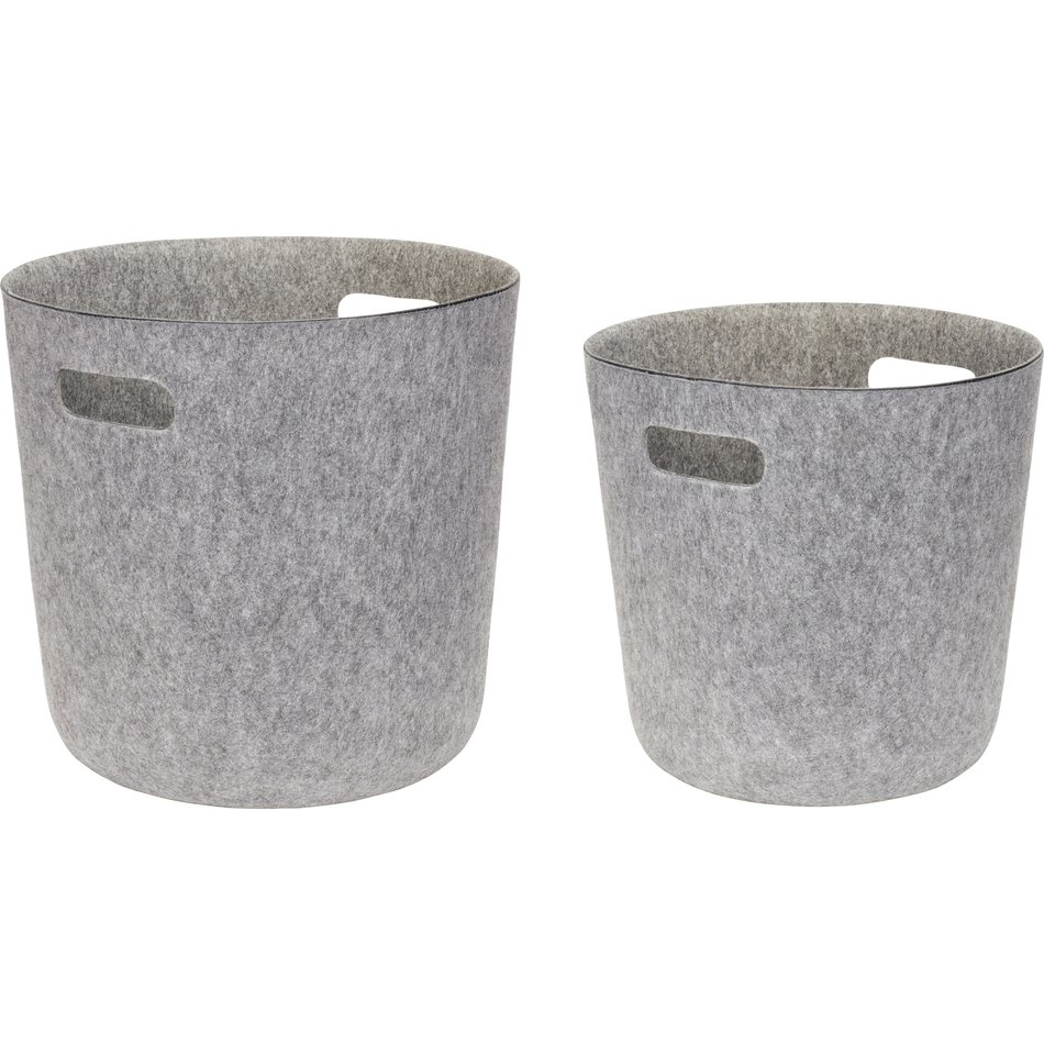 Felt baskets - Grey - Set of 2 pcs