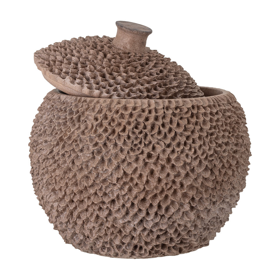 Cassia pot  with lid -  Brown