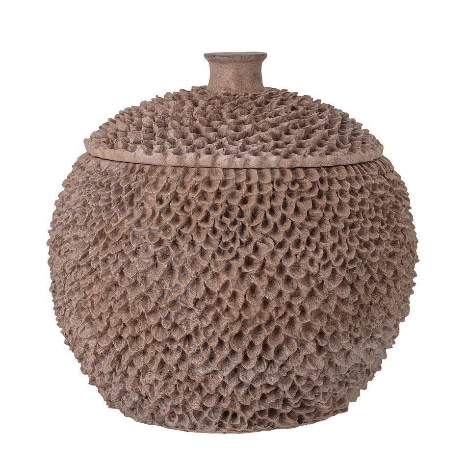 Cassia pot  with lid -  Brown