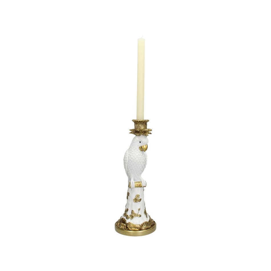 Candlestick Bird - White / Gold