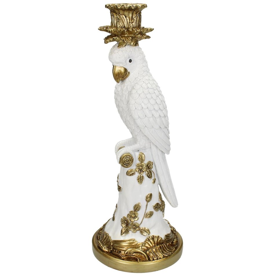 Candlestick Bird - White / Gold