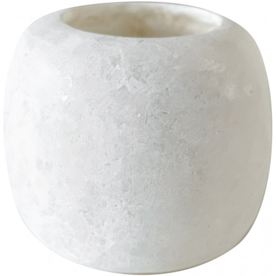 Alabaster tea light holder - White - Large