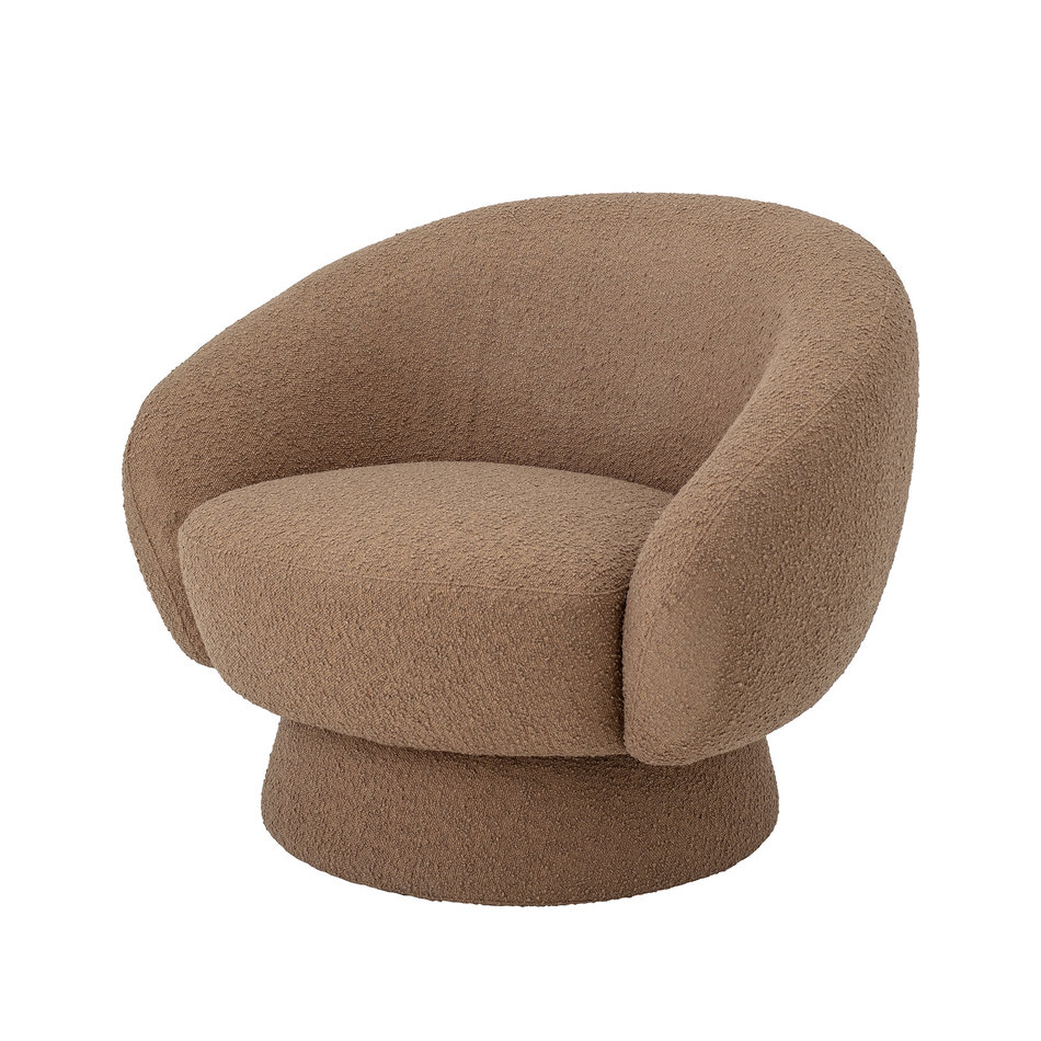 Lounge chair Ted - Boucle - Brown