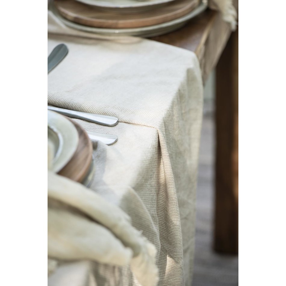 Tablecloth - Small stripes - Beige