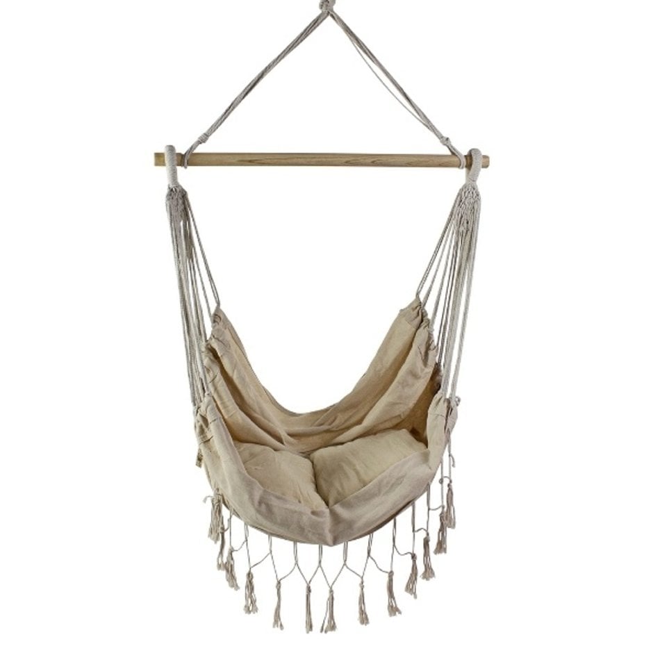 Dollar symbool Veilig Hangstoel van stof / Beige - Hangstoel voor binnen of buiten - Livv  Lifestyle