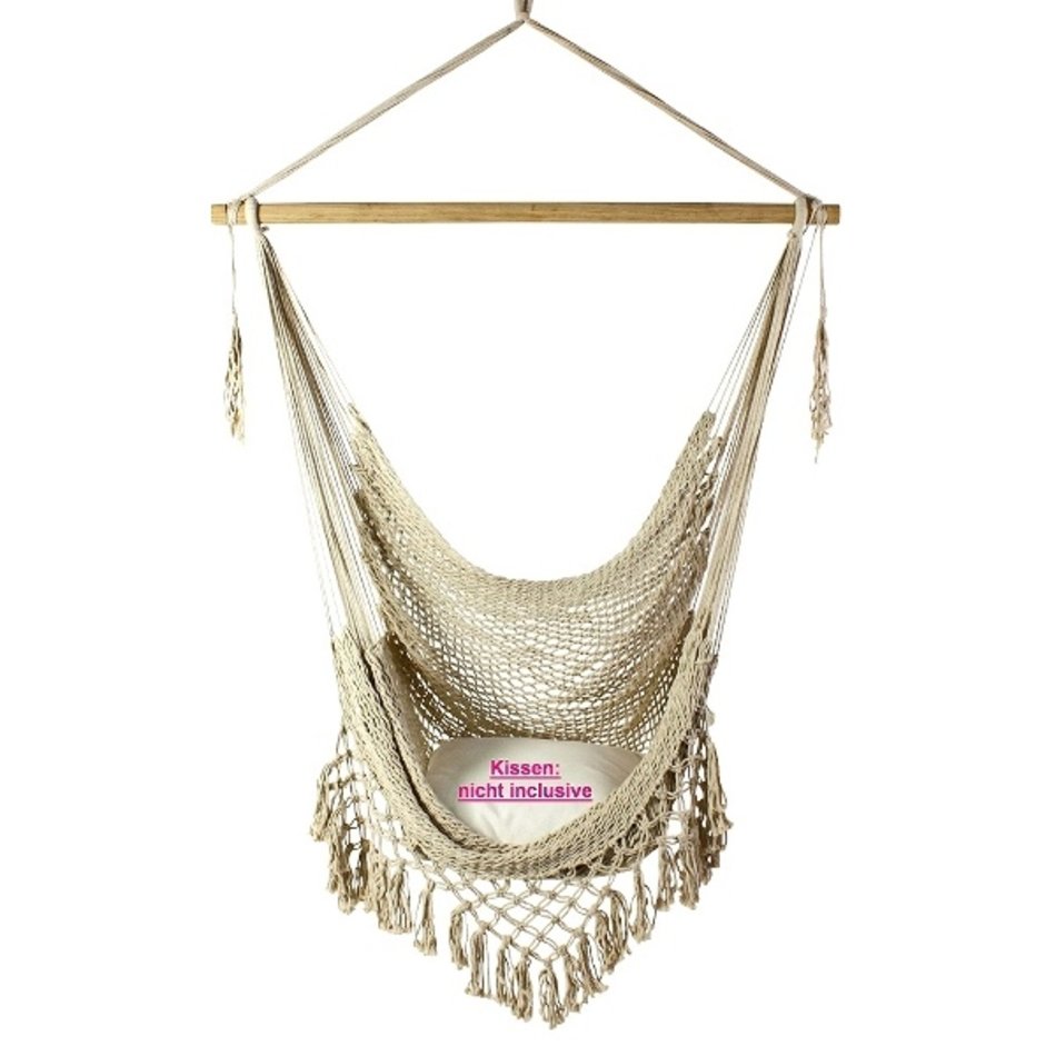 Uitgaan van meest viering Macrame hangstoel / Beige - Hangstoel voor binnen of buiten - Livv Lifestyle