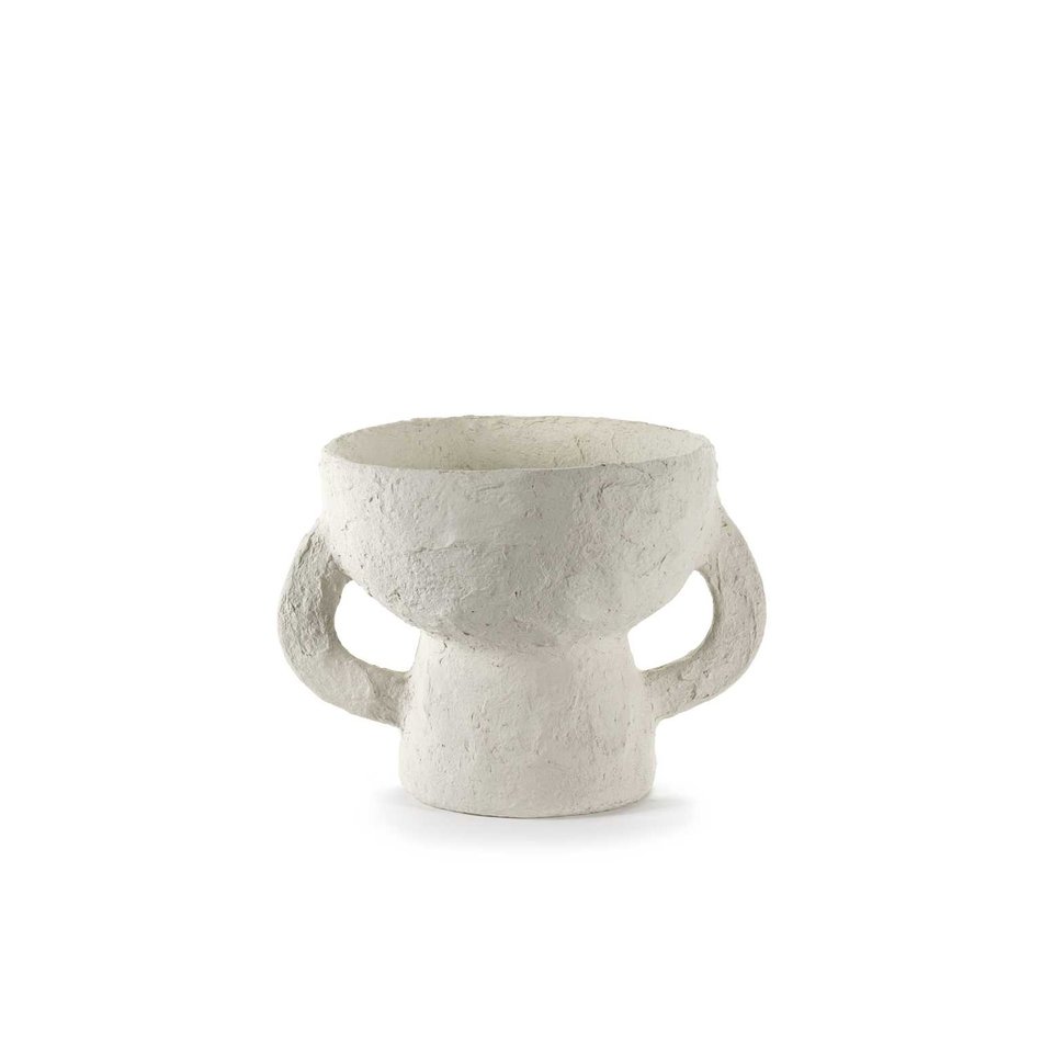 Vase Earth / Small - Paper mache - Offwhite
