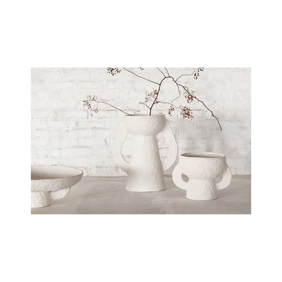 Vase Earth / Small - Paper mache - Offwhite