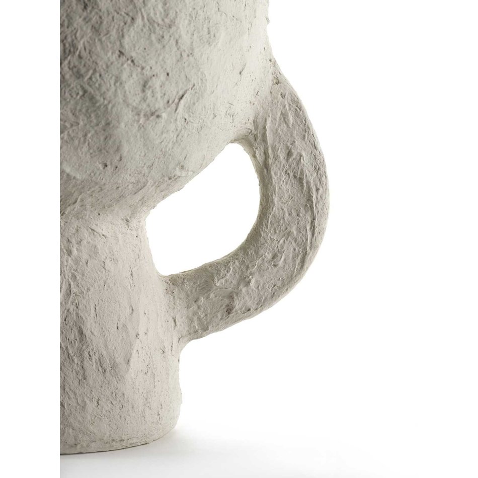 Vase Earth / Small - Paper mache - Offwhite