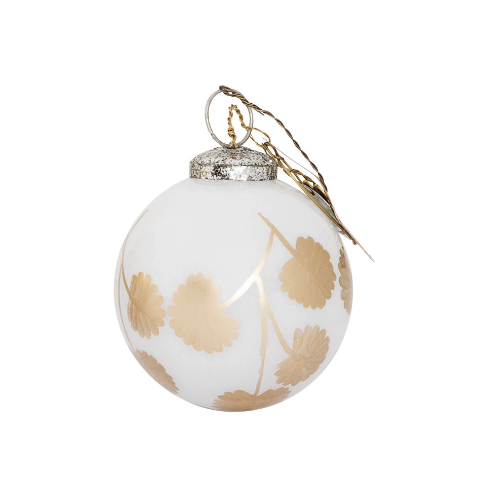 Christmas ball leaf - White - Gold