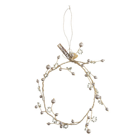 Wreath with beads - Brass - Silver / Grey