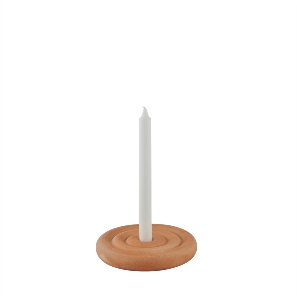 Candle holder Savi - Ceramics - Terra / Beige
