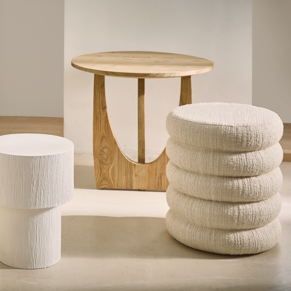 Pouf Andria - Boucle - Offwhite