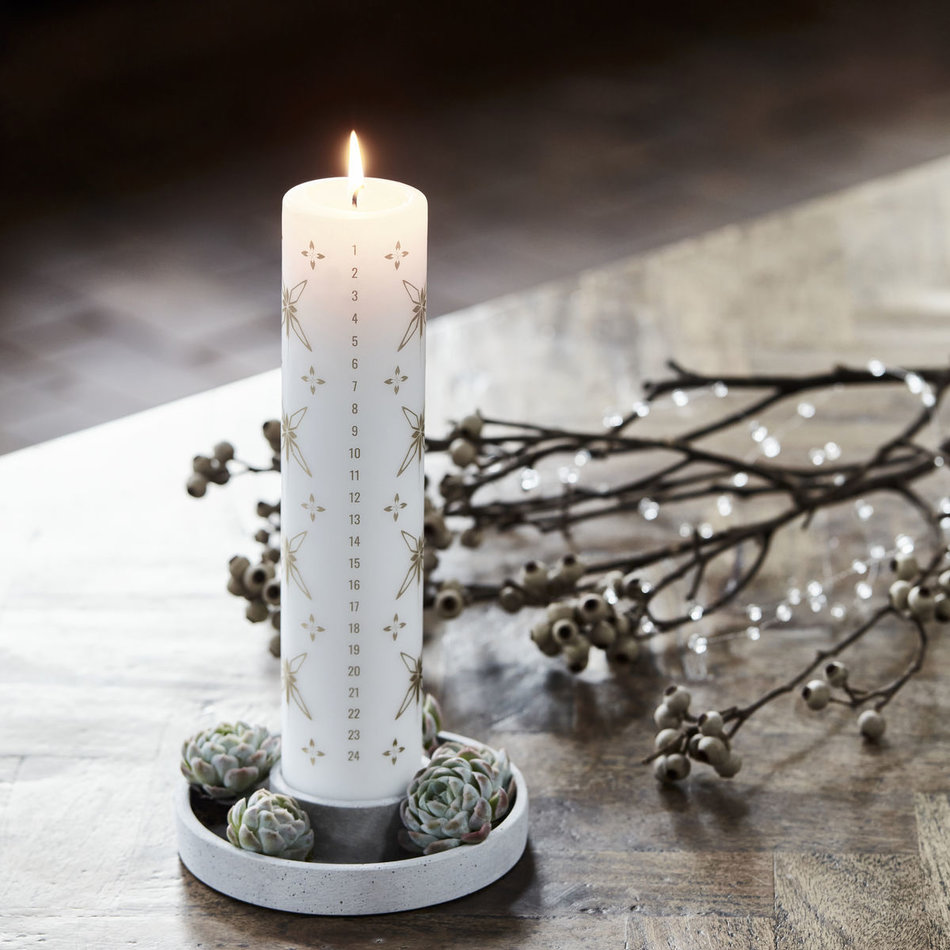 Advent candle Shine - Gold - White