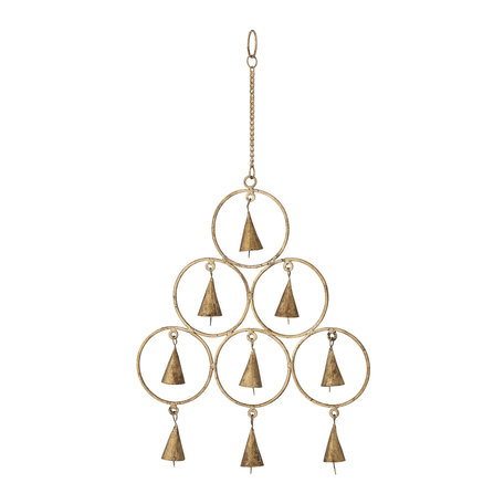 Kerst ornament Vichy - Belletjes - Antiek goud