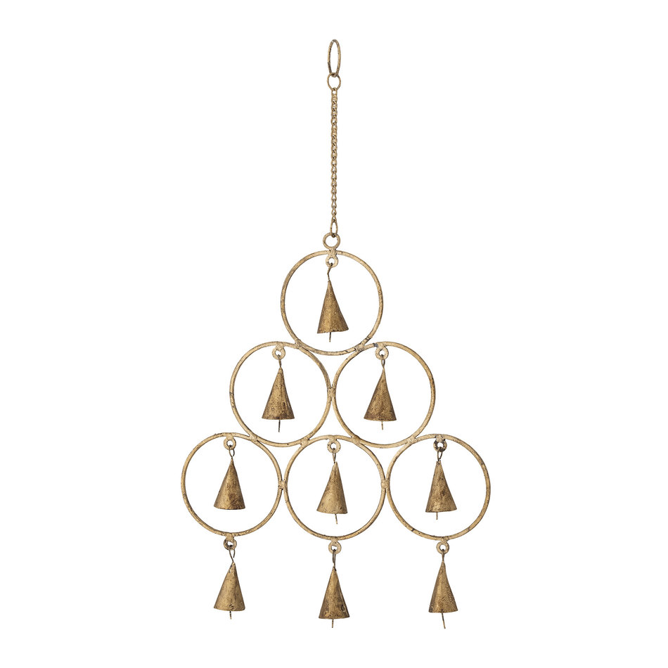 Kerst ornament Vichy - Belletjes - Antiek goud