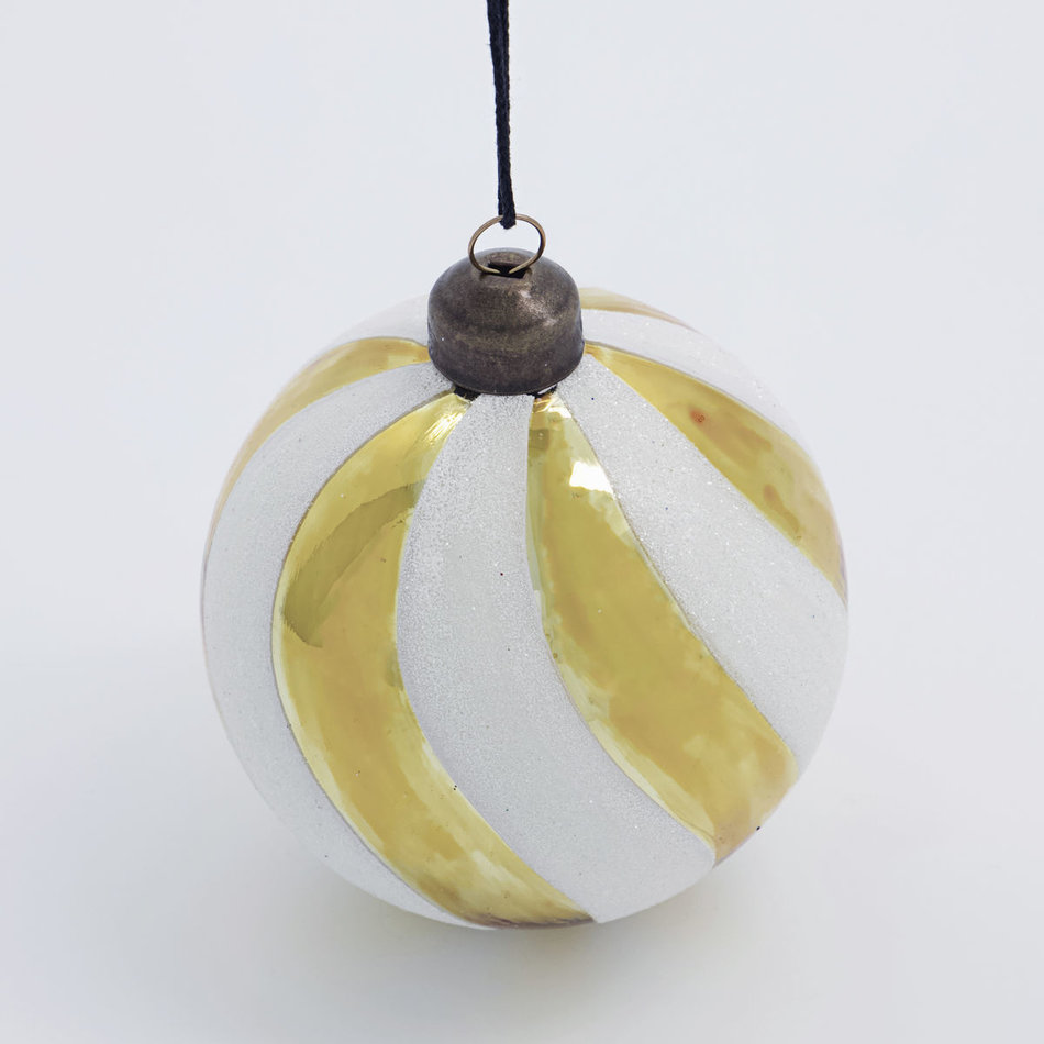 Christmas ball Twister / gold - Ø 8 cm